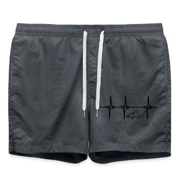 Heartbeat for Elegant Vintage Deep Sea Sharks - Swim Trunks - anthracite - Front - AI Model Male 185 light (185cm)