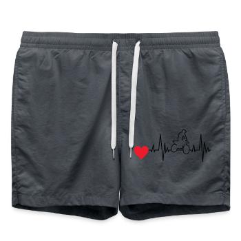 Motorcross Gift Motorcycle Moped Motorcyclist - Swim Trunks - anthracite - Front - AI Model Male 185 light (185cm)