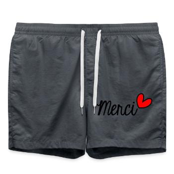 MERCI. THANKS. THANK YOU. ANNIVERSAIRE. NAISSANCE. - Short de bain - charbon - Devant - AI Model Male 185 light (185cm)