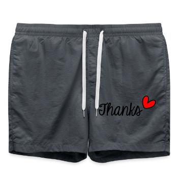 THANK YOU. THANKS. THANK YOU. ANNIVERSARY. BIRTH. - Swim Trunks - anthracite - Front - AI Model Male 185 light (185cm)