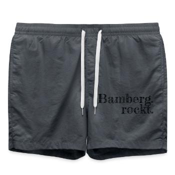 Bamberg rockt - Textdesign mit Stadtnamen - Badeshorts - Anthrazit - Vorne - AI Model Male 185 light (185cm)
