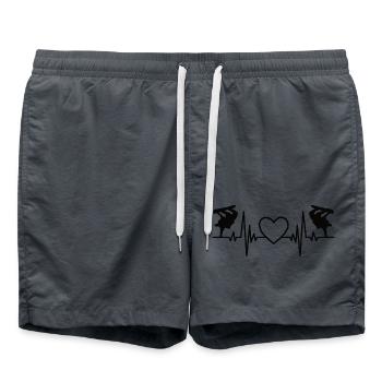 Snowboard Spruch Snowboardfahrer Wintersport - Badeshorts - Anthrazit - Vorne - AI Model Male 185 light (185cm)