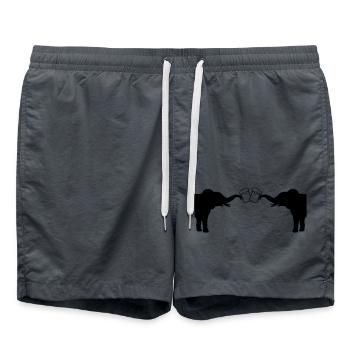 Anstoßen 2 Elefanten Bier - Badeshorts - Anthrazit - Vorne - AI Model Male 185 light (185cm)
