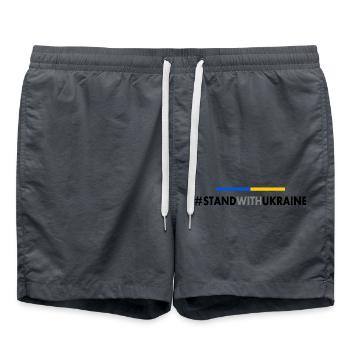 Stand with ukraine - Short de bain - charbon - Devant - AI Model Male 185 light (185cm)