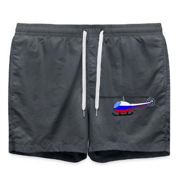 Hélicoptère Russie Flag Enfants - Short de bain - charbon - Devant - AI Model Male 185 light (185cm)