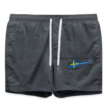 Helicopter Sweden Flag Children - Swim Trunks - anthracite - Front - AI Model Male 185 light (185cm)