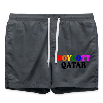 Boycott qatar - Swim Trunks - anthracite - Front - AI Model Male 185 light (185cm)