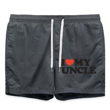 I love my uncle heart shirt - Swim Trunks - anthracite - Front - AI Model Male 185 light (185cm)