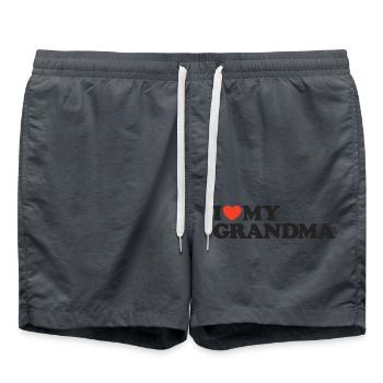 I love my grandma heart shirt - Swim Trunks - anthracite - Front - AI Model Male 185 light (185cm)