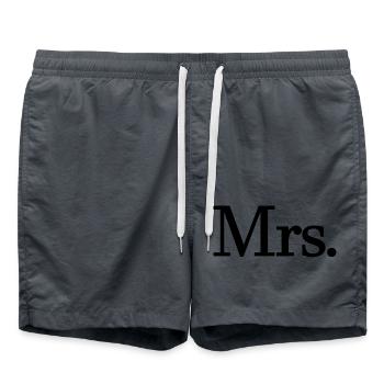 Mrs. Matching Paar Verlobung Hochzeit Flitterwochen - Badeshorts - Anthrazit - Vorne - AI Model Male 185 light (185cm)