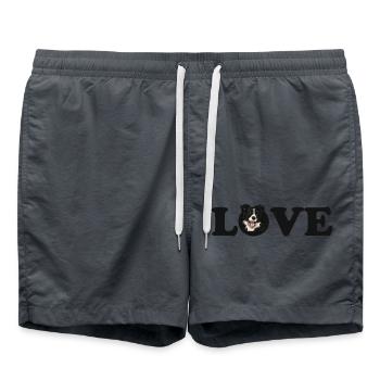 Border collie love - Short de bain - charbon - Devant - AI Model Male 185 light (185cm)