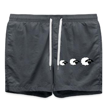 Schafe - Badeshorts - Anthrazit - Vorne - AI Model Male 185 light (185cm)