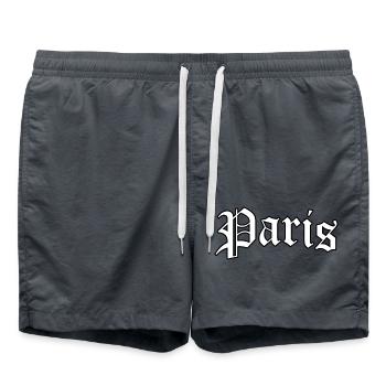 Paris logo: Gothic design with Parisian style - Swim Trunks - anthracite - Front - AI Model Male 185 light (185cm)