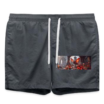 rise of mutant monster giant butterfly apocalyps - Swim Trunks - anthracite - Front - AI Model Male 185 light (185cm)