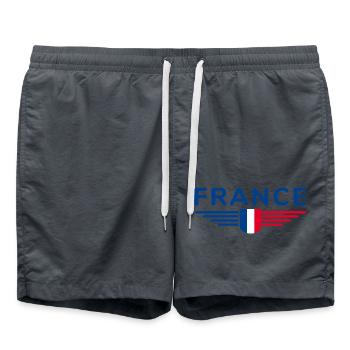 I Love France Elegance Style Design Outfits - Swim Trunks - anthracite - Front - AI Model Male 185 light (185cm)