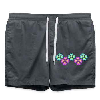 Viele Bunte Blumen Schön Dekorativ Muster Design - Badeshorts - Anthrazit - Vorne - AI Model Male 185 light (185cm)