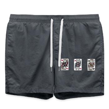CAT | DOODLE PLAYING CARDS - Swim Trunks - anthracite - Front - AI Model Male 185 light (185cm)