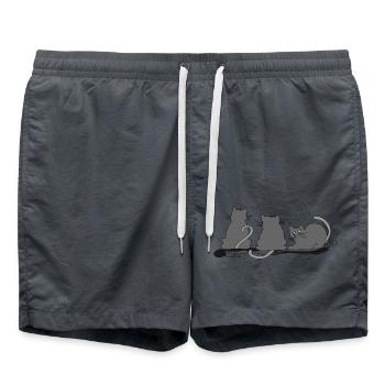 Katzen - Badeshorts - Anthrazit - Vorne - AI Model Male 185 light (185cm)