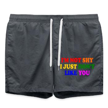 i'm not shy i just don't like you - Swim Trunks - anthracite - Front - AI Model Male 185 light (185cm)