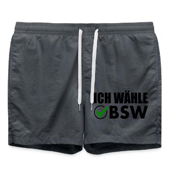 ich wähle bsw - Badeshorts - Anthrazit - Vorne - AI Model Male 185 light (185cm)