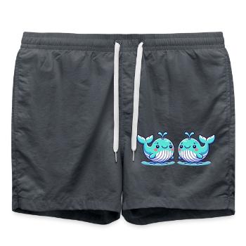 bande dessinée de baleine 2 - Short de bain - charbon - Devant - AI Model Male 185 light (185cm)