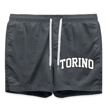 Torino-Logo: College-Design mit modernem Stil - Badeshorts - Anthrazit - Vorne - AI Model Male 185 light (185cm)