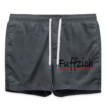 50. Geburtstag Geschenk Fuffzich - Badeshorts - Anthrazit - Vorne - AI Model Male 185 light (185cm)