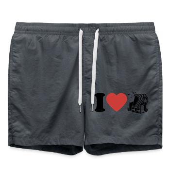 I Love Chaise de plage - Coeur - Hobby - Short de bain - charbon - Devant - AI Model Male 185 light (185cm)