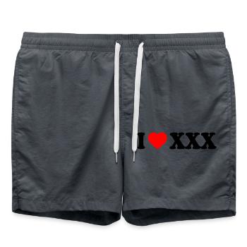 I love xxx - Short de bain - charbon - Devant - AI Model Male 185 light (185cm)