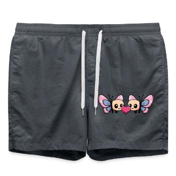 Butterfly Couple Valentine's Day - Swim Trunks - anthracite - Front - AI Model Male 185 light (185cm)