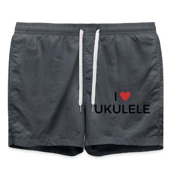 Ich liebe Ukulele - J’adore le ukulélé - Short de bain - charbon - Devant - AI Model Male 185 light (185cm)