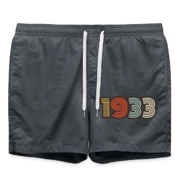 1933 retro vintage - Swim Trunks - anthracite - Front - AI Model Male 185 light (185cm)