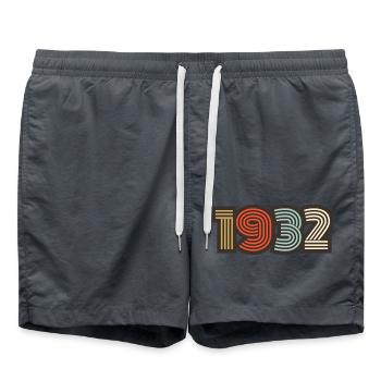 1932 Retro Vintage - Swim Trunks - anthracite - Front - AI Model Male 185 light (185cm)