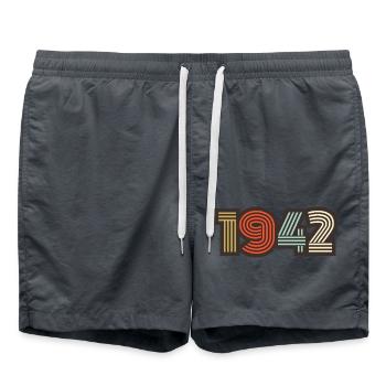 1942 retro vintage - Swim Trunks - anthracite - Front - AI Model Male 185 light (185cm)