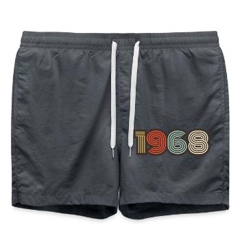 1968 Retro Vintage - Badeshorts - Anthrazit - Vorne - AI Model Male 185 light (185cm)