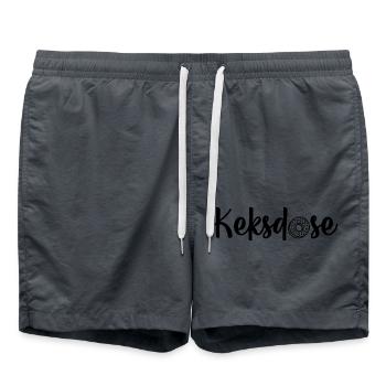 Keksdose 🍪🌀 - Badeshorts - Anthrazit - Vorne - AI Model Male 185 light (185cm)