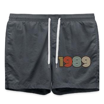 1989 retro vintage - Swim Trunks - anthracite - Front - AI Model Male 185 light (185cm)