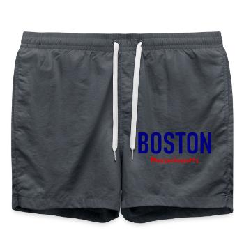 Boston Massachusetts - États-Unis - États-Unis Amérique - Short de bain - charbon - Devant - AI Model Male 185 light (185cm)