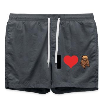 J’aime les ours - Cute Animal Design - Short de bain - charbon - Devant - AI Model Male 185 light (185cm)