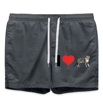 I love Scottish Fold - Cute Cat Sticker - Badeshorts - Anthrazit - Vorne - AI Model Male 185 light (185cm)