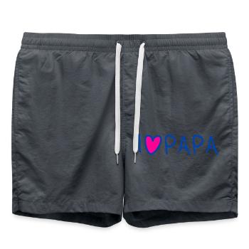 Cadeau de fête des pères J’aime papa - Short de bain - charbon - Devant - AI Model Male 185 light (185cm)