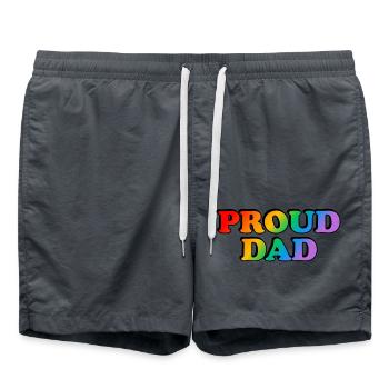 Stolzer Vater LGBTQ Stolz Eltern - Badeshorts - Anthrazit - Vorne - AI Model Male 185 light (185cm)