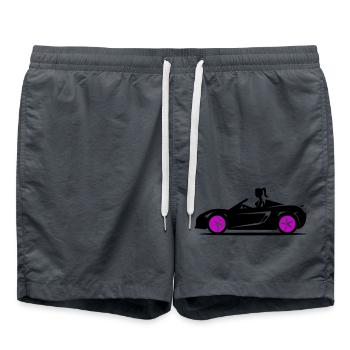 Frau Sportwagen Cabrio Auto - Badeshorts - Anthrazit - Vorne - AI Model Male 185 light (185cm)