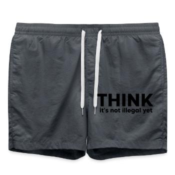 think it's not illegal yet - Swim Trunks - anthracite - Front - AI Model Male 185 light (185cm)