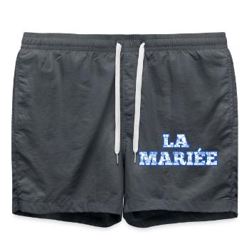 la Mariée chinoiserie bleu - Short de bain - charbon - Devant - AI Model Male 185 light (185cm)