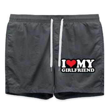 i love my girlfriend - Short de bain - charbon - Devant - AI Model Male 185 light (185cm)