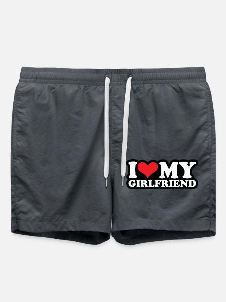 i love my girlfriend - Short de bain - charbon