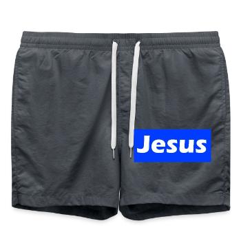 Jésus - Short de bain - charbon - Devant - AI Model Male 185 light (185cm)