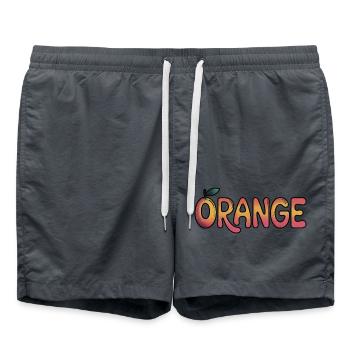 Orange mignon - Logo de fruits vintage cool - Short de bain - charbon - Devant - AI Model Male 185 light (185cm)