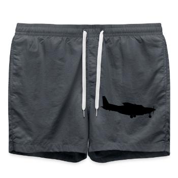 Flugzeug - Badeshorts - Anthrazit - Vorne - AI Model Male 185 light (185cm)
